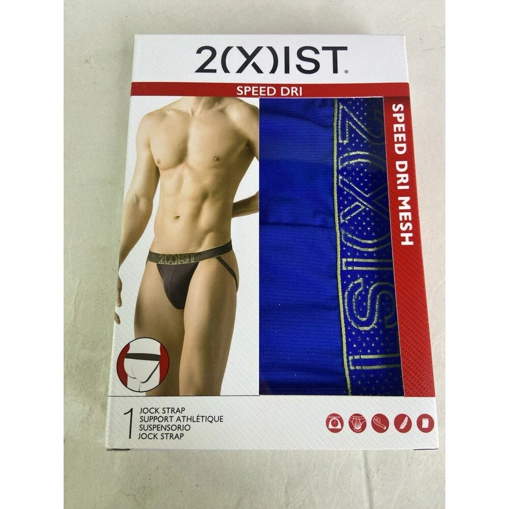 2xist Speed Dri Mesh Jockstrap Jock Strap Underwear Blue Mens Size XL